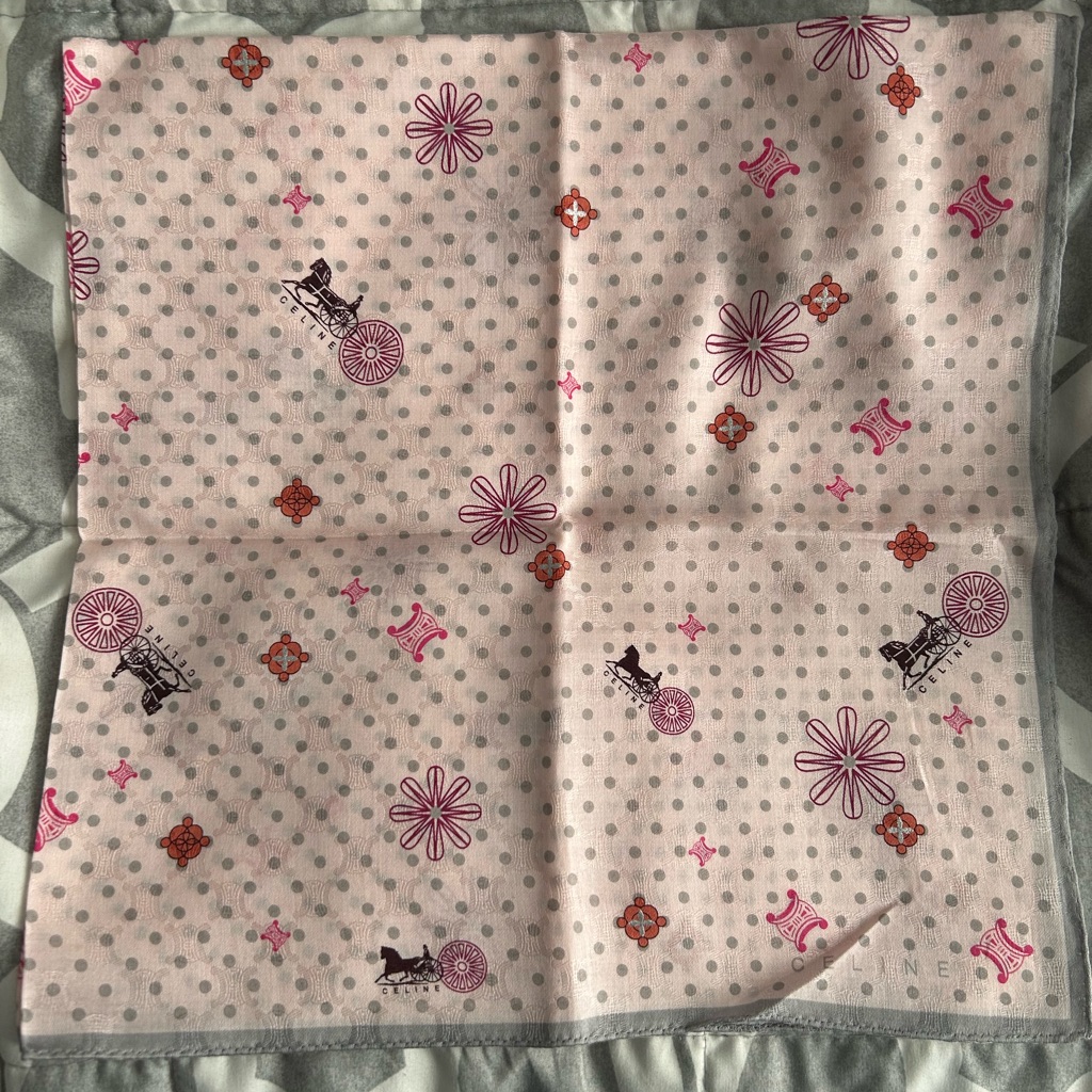 Pink And Gray Patterned Scarf